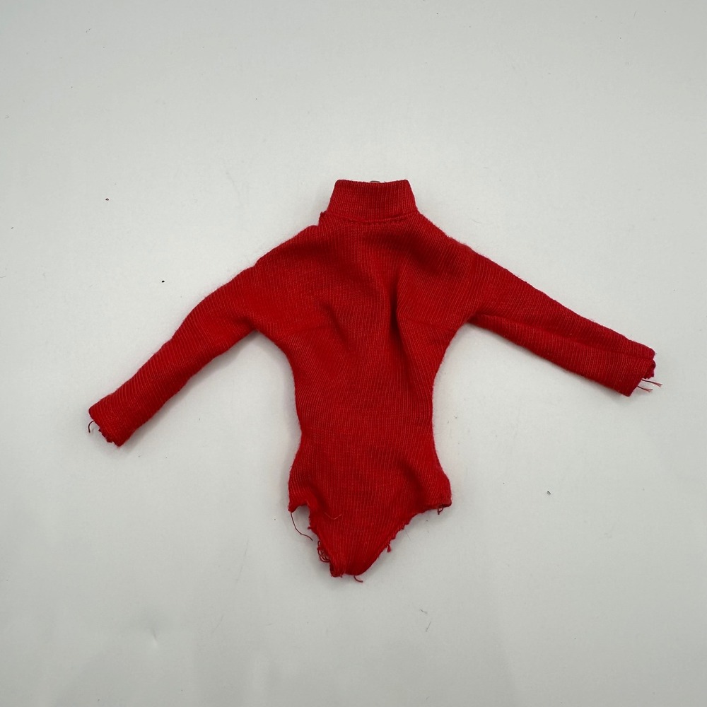 Vintage Barbie #942 Ice Breaker Red Knit Bodysuit Turtleneck Zipper 1960s